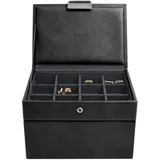 Stackers Herren-Uhrenbox mit Manschettenknöpfen, 2 Stück Minimalistisch Schwarz