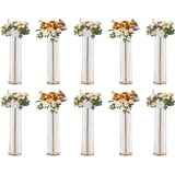 Vevor 10er-Set Blumenhocker 20x20x90cm Blumenständer Eisen Beistelltisch Modern Kristallvase Gold-Galvanisierung Pflanzenhocker Pflanzenständer Metallständer für Dekoration von Bars Hotels Cafés