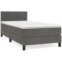 VidaXL Boxspringbett mit Matratze Dunkelgrau 90x200 cm Samt