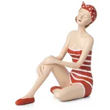 moritz Deko Figur Badenixe mit Badeanzug Shabby Chic Stil Dekoration Roter Badeanzug