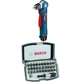 Bosch Professional Akku Winkelbohrmaschine GWB 12V-10 (ohne Akkus und Ladegerät, in L-Boxx) + 32tlg. Schrauberbit Set Extra Hart (Kreuzschlitz, Pozidriv, Hex, T, TH, S-Bit, Zubehör)