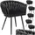 Tectake Esszimmerstuhl Astano Samt schwarz 6er Set
