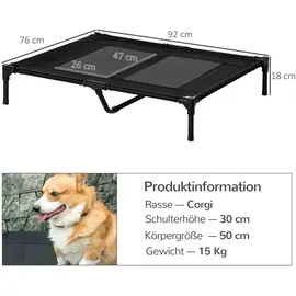 PawHut Hundesofa 92 x 76 cm schwarz
