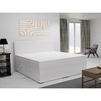 FEDVE Boxspringbett Schlafzimmerbett KANTON mit 2 Bettkästen, Doppelbett mit Bonell-Matratze und Topper 160x200
