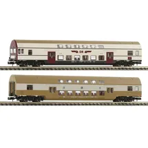 Fleischmann 6260074 N 2er-Set 1: Doppelstockwagen DBmue, DBmq der DR