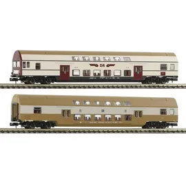Fleischmann 6260074 N 2er-Set 1: Doppelstockwagen DBmue, DBmq der DR