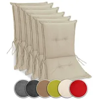 Sunnypillow Stuhlauflagen Niedriglehner 100 x 50 (6er Set) -