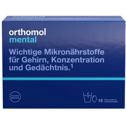 orthomol mental - für Gehirn, Konzentration und Gedächtnis - mit Omega-3-Fettsäure, Magnesium und Vitamin B12 - Granulat/Kapseln