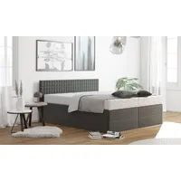 Westfalia Schlafkomfort Boxspringbett, grau (anthrazit), B:175cm L:210cm, Bezug: 100%