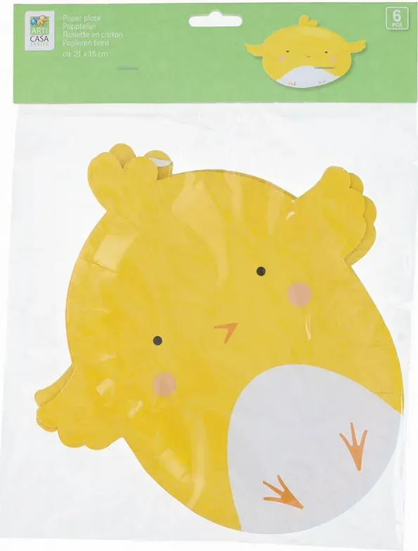 Teller Huhn - 21x15cm - 6 Stück