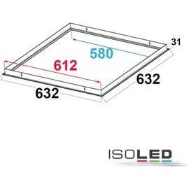 ISOLED Einbaurahmen für LED Panel 600x600
