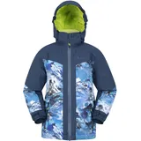 Mountain Warehouse Himalayan Wasserdichte Kinder Skijacke - atmungsaktive Kinder-Winterjacke, versiegelte Nähte, abnehmbare Kapuze, integrierter Schneerock Marine Kinder 152 DE (11-12 Jahre) - 11-12 Jahre