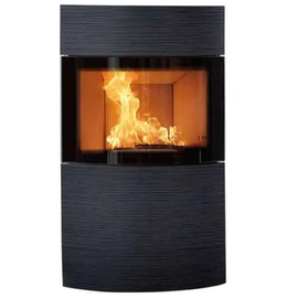 Austroflamm Kaminofen | Fynn Xtra 2.0 | Keramikfront Rille-Schwarz | 6,0 kW