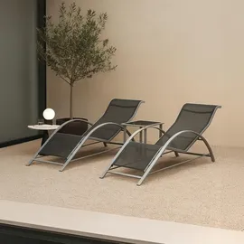 [en.casa] Binetto Set 3-tlg. Grau/Schwarz