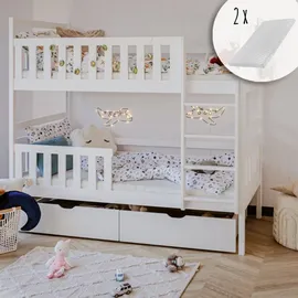 Kids Collective Hochbett Kids Collective 90 x 200 cm Kiefer massiv weiß