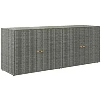 vidaXL Gartenschrank Schwarz 100x55,5x80 cm Poly Rattan