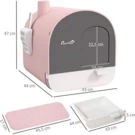 PawHut Katzentoilette 43 x 44 x 47 cm Rosa