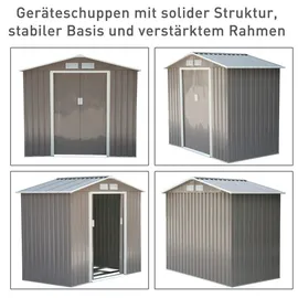 Outsunny Metallgerätehaus 2,03 x 1,17 m grau