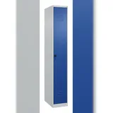 C+P Spind Classic PLUS, 1 Abteil, HxBxT 185x30x50cm, Sicherheitsdrehriegel, Hellgrau/Enzianblau von PROREGAL