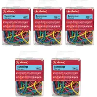 Herlitz Gummiringe 20-70 mm Durchmesser 100 Stück farbig sortiert