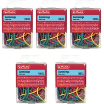 Herlitz Gummiringe 20-70 mm Durchmesser 100 Stück farbig sortiert