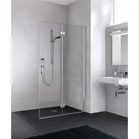 Kermi Liga Walk-In-Duschkabine mit Falttür rechts 100 x 200 cm Klarglas silber mattglanz LI2YR100201PK