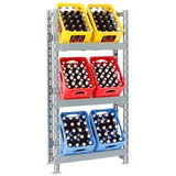 Proregal PROREGAL® Standregal Getränkekistenregal Tegernsee Grau, HxBxT 160x80x30cm, 6 Kästen