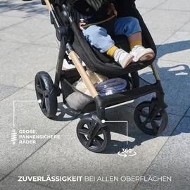 Kinderkraft MOOV 2 3-in-1 Moonlight Grey, Kinderwagen 3 in 1 Kinderwagenset bis 22 kg mit EVA-Rädern