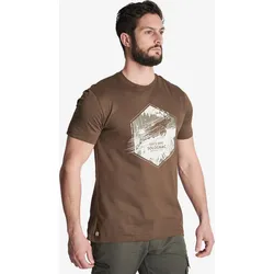 T-Shirt 100 Jagd Baumwolle - Hirsch braun olivbraun|bronzegrün S