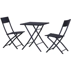 Outsunny Gartenmöbel-Set Metall, PE Polyrattan