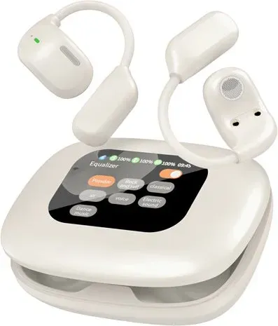 Die beigefarbenen VoxorAI Q32 Ohrhörer sind Sportkopfhörer mit Bluetooth-KI-Übersetzungsfunktion und unterstützen Echtzeitübersetzungen in 150 Sprachen. Sie eignen sich für Studium, Reisen und Geschäftsreisen.