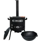 Grillpeter Utschak Asamat Ø40 cm mit Kazan Gusseisen 12L Schaumlöffel