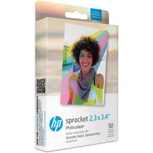 HP Sprocket 2,3 x 3,4" Premium Zink Glänzend 50 Blatt, Kompatibel mit den Fotodruckern HP Sprocket Select und Plus