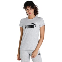 Puma Essentials Logo T-Shirt Damen 04 light gray heather XS