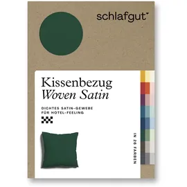 schlafgut Kissenbezug Woven Satin 80 x 80 cm Grün