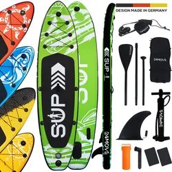 24MOVE® Standup Paddle Board SUP, inkl. umfangreichem Zubehör, Paddel und Hochdruckpumpe, GRÜN, 320x80x15 cm