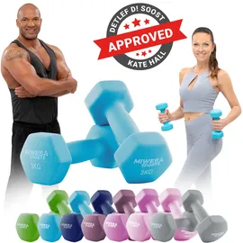 MIWEBA Neopren Gymnastikhanteln 2er-Set 0,5-10 kg türkis