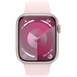 Apple Watch Series 9 GPS + Cellular 45 mm Aluminiumgehäuse rosé, Sportarmband hellrosa M/L