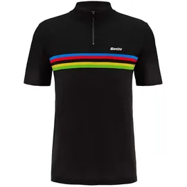 Santini SMS Santini Uci World Champion Kurzarm-poloshirt - Black - L