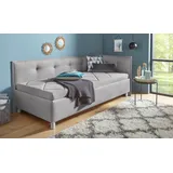 MAINTAL Polsterliege MAINTAL, grau (hellgrau), B:89cm L:210cm, Komplettbetten, mit Seiten- und Rückenteil