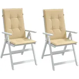vidaXL Hochlehner Auflage 120 x 50 x 4 cm melange beige 2 St.