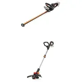 WORX WG263E.9 Akku Heckenschere 20V + WORX Nitro WG173E.9 Akku Rasentrimmer 20V - leistungsstarker bürstenloser Motor - 33 cm Schnittkrei