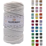 Sznurkomania, Geflochtene Baumwollkordel 5mm 100m, 46 Farben, Häkelkordel, Makramee Kordel, Makramee Garn, Premium Garn, Makramee Seil, (Weiss)