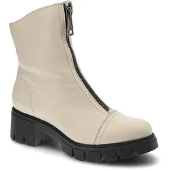 Beige Stiefeletten Simen Damen Lederschuhe, 38