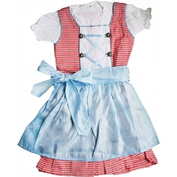 German Wear Dirndl GW1710 Red/Blue Dirndl-set Mädchendirndl kinder Trachten Kleid Rot/ Blauer Schürze 140