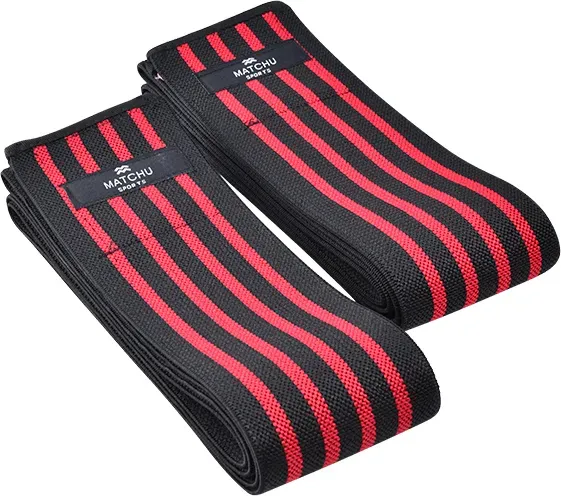 Matchu Sports Kniebandagen - Schwarz/Rot - Elastisches Textil