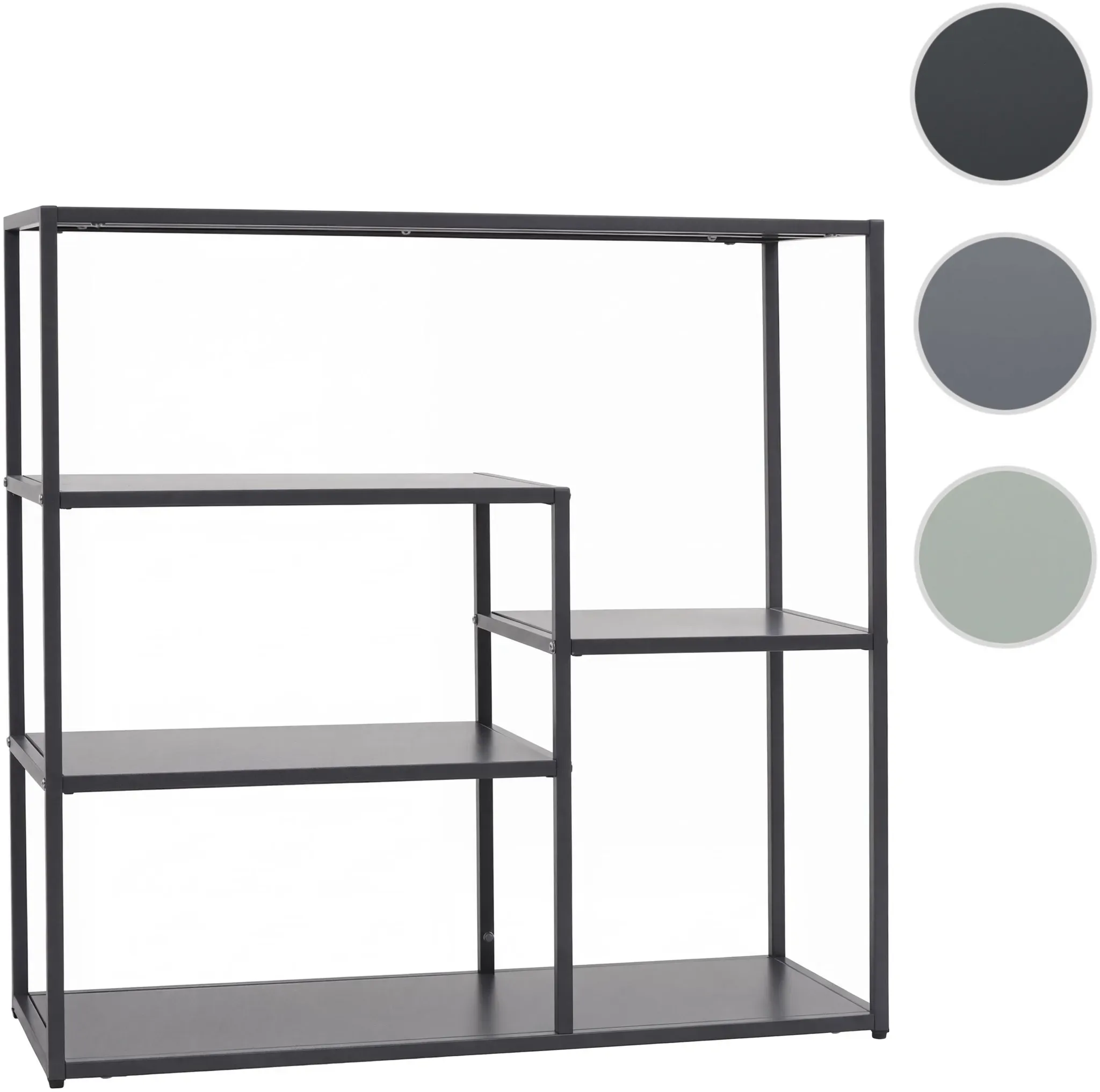 Regal HWC-P98, Wohnregal Standregal Ablageregal, Industrial Metall 80x80x30cm ~ anthrazit