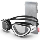 ZIONOR Polarisiert Schwimmbrille für Herren und Damen [UPGRADE], G1 mit Spiegel/Rauch Linse UV-Schutz Anti Nebel Verstellbar Gurt Komfort Profi Schwimmbrillen für Erwachsene Jugendliche