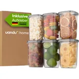 uandu Vorratsdosen mit Deckel Luftdicht Set, BPA frei, Aufbewahrungsbox Küche, Vorratsdosen-Sets, Vorratsdose Küchenorganizer, Vorrats... | Grau