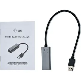 iTEC i-tec USB 3.0 Netzwerk Adapter 0,28m Typ-A zu Gigabit Ethernet St./Bu. grau